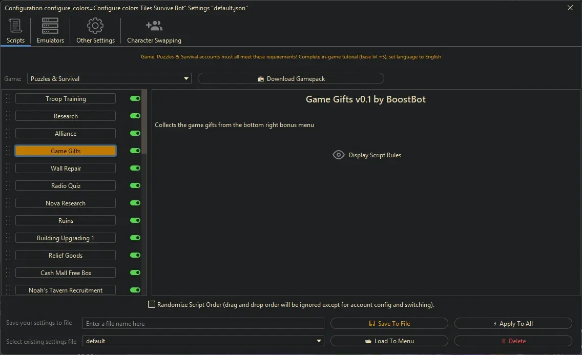 Puzzles and Survival Bot - Game Gifts