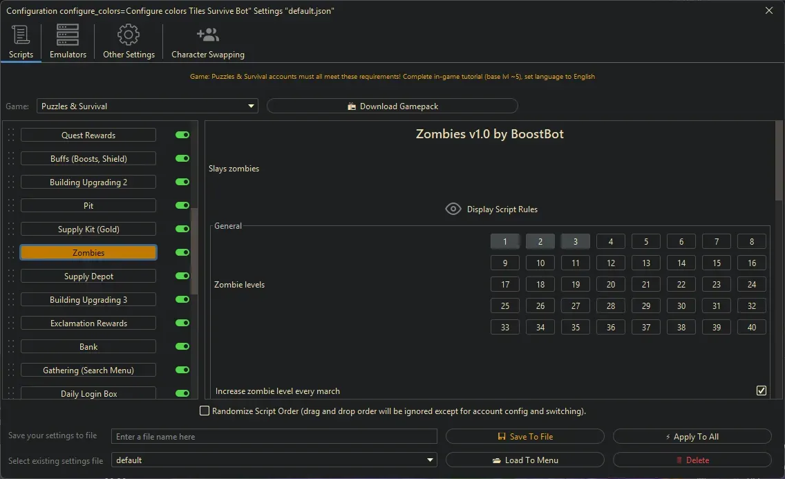 Puzzles and Survival Bot - Zombies